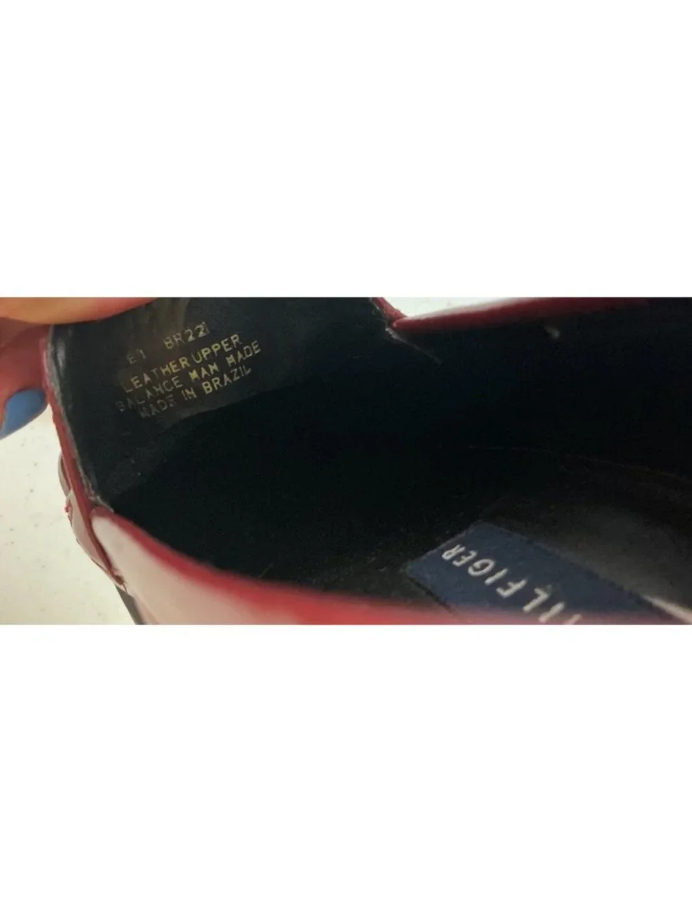 Tommy Hilfiger Red Leather Chunky Heel Loafers Y2K Square Toe Womens 6